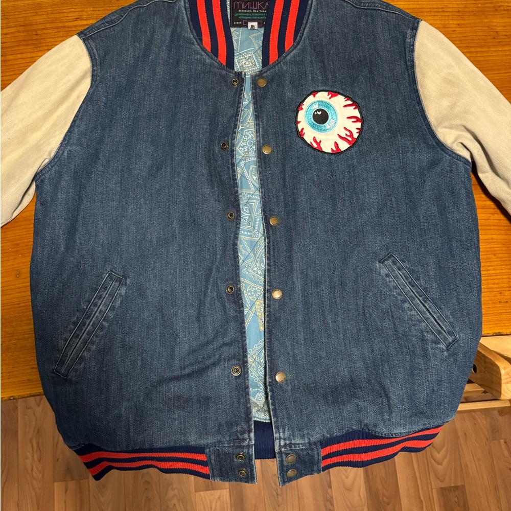 Denim Mishka Varsity Jacket